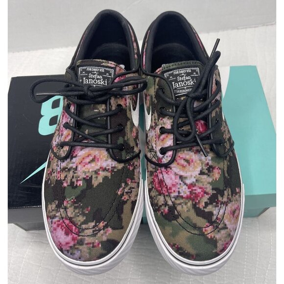 NWB Nike Zoom Stefan Janoski PR Floral Camo Sneakers 7.5 Multi-Color Skater - Picture 5 of 9